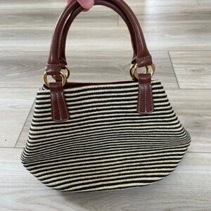 Woven Striped Pattern Tote Bag Purse